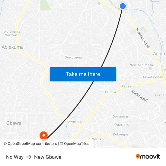 No Way to New Gbawe map