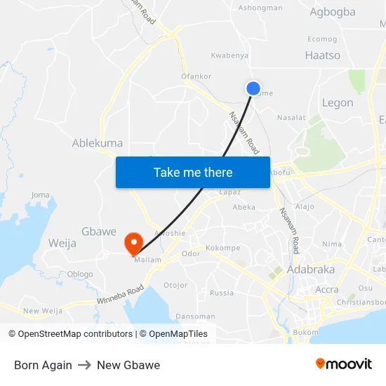 Born Again to New Gbawe map