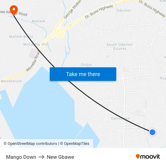 Mango Down to New Gbawe map
