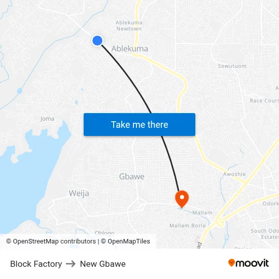 Block Factory to New Gbawe map