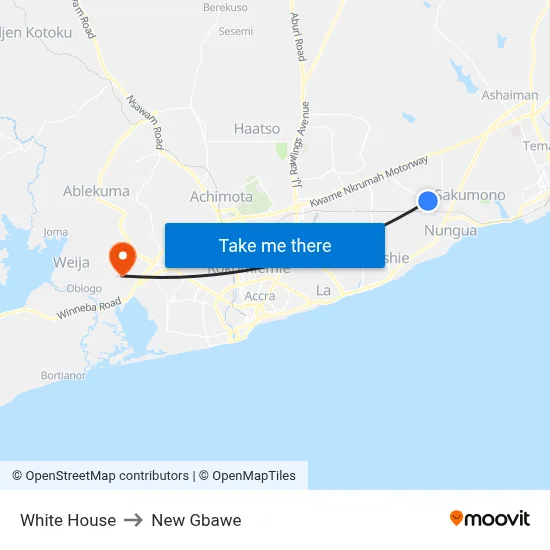 White House to New Gbawe map