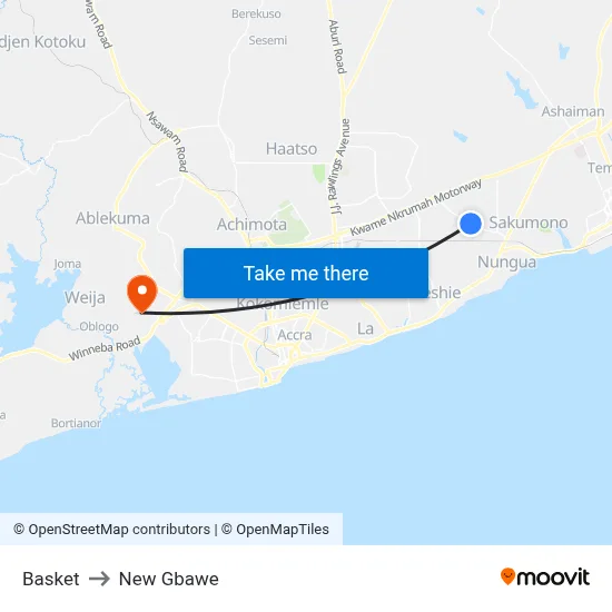Basket to New Gbawe map