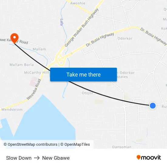 Slow Down to New Gbawe map
