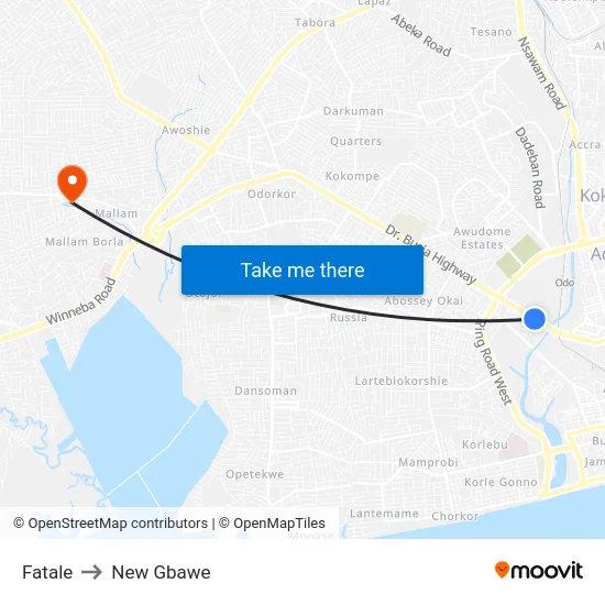 Fatale to New Gbawe map