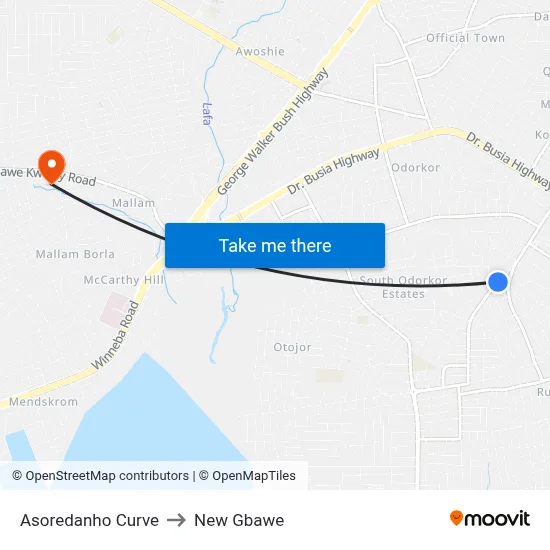 Asoredanho Curve to New Gbawe map