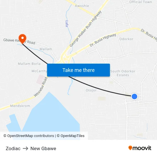 Zodiac to New Gbawe map