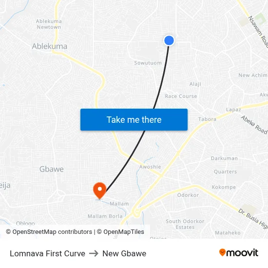 Lomnava First Curve to New Gbawe map