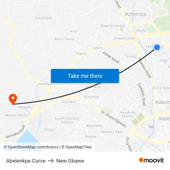 Abelenkpe Curve to New Gbawe map