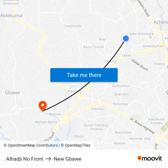 Alhadji No Front to New Gbawe map