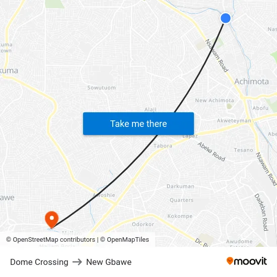 Dome Crossing to New Gbawe map