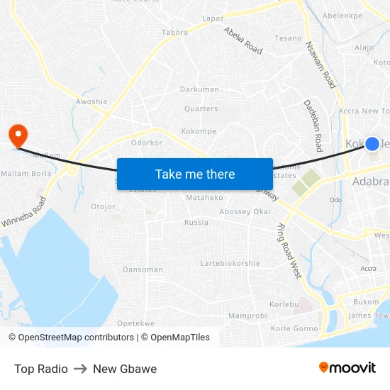 Top Radio to New Gbawe map