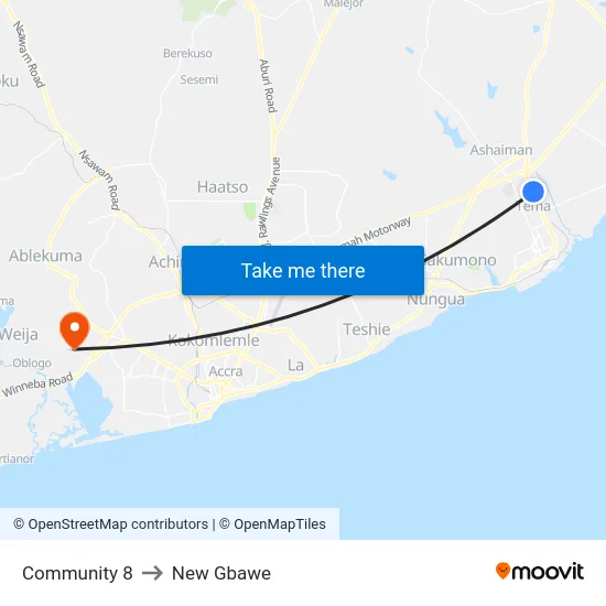 Community 8 to New Gbawe map