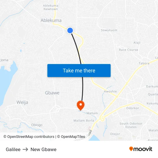 Galilee to New Gbawe map