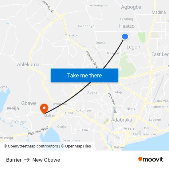 Barrier to New Gbawe map