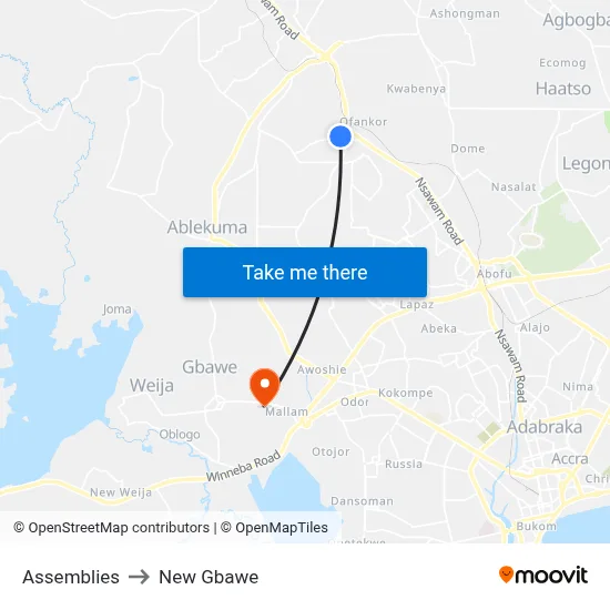 Assemblies to New Gbawe map
