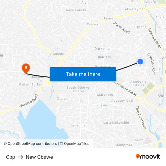 Cpp to New Gbawe map