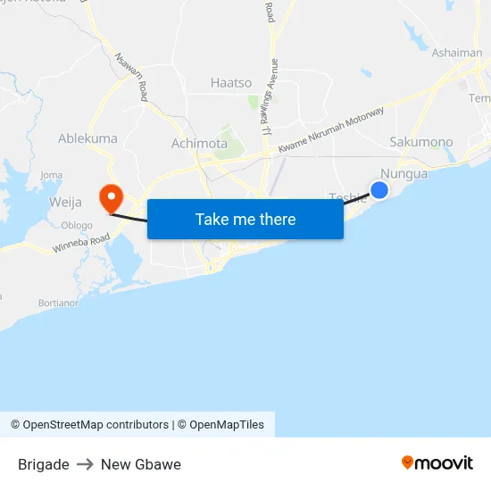 Brigade to New Gbawe map