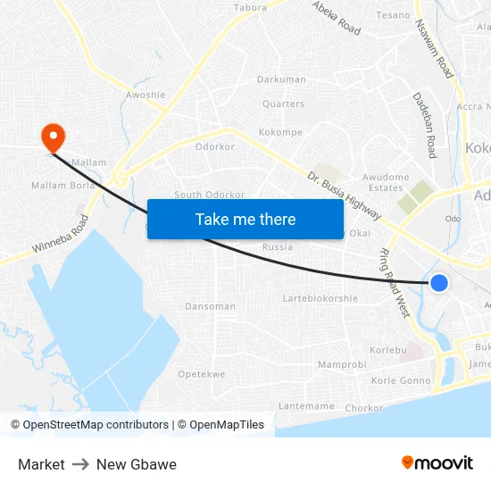 Market to New Gbawe map