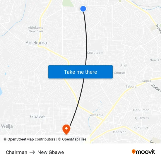 Chairman to New Gbawe map