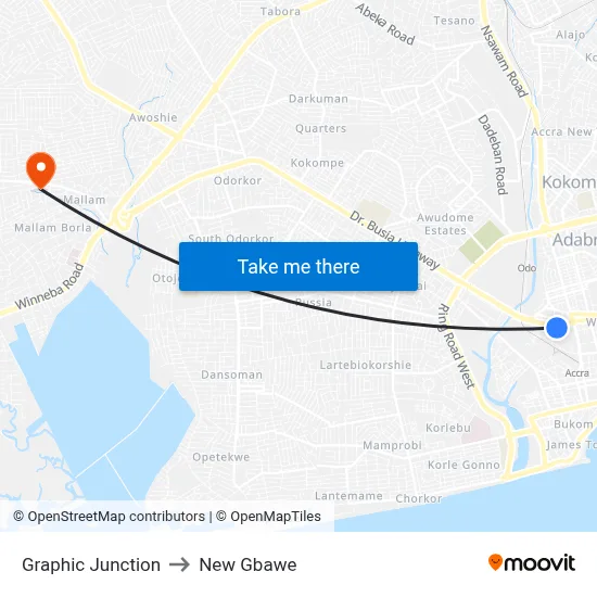 Graphic Junction to New Gbawe map