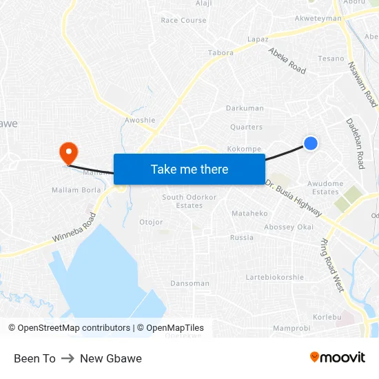 Been To to New Gbawe map