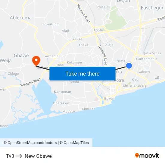 Tv3 to New Gbawe map