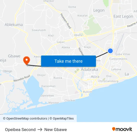 Opeibea Second to New Gbawe map