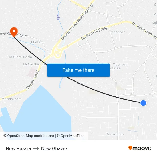 New Russia to New Gbawe map