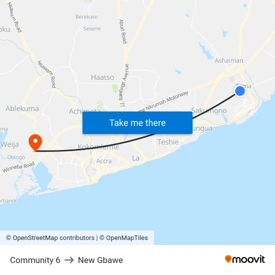 Community 6 to New Gbawe map