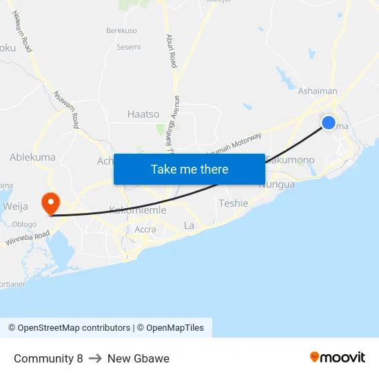 Community 8 to New Gbawe map