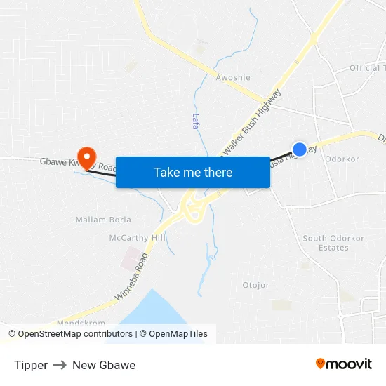 Tipper to New Gbawe map