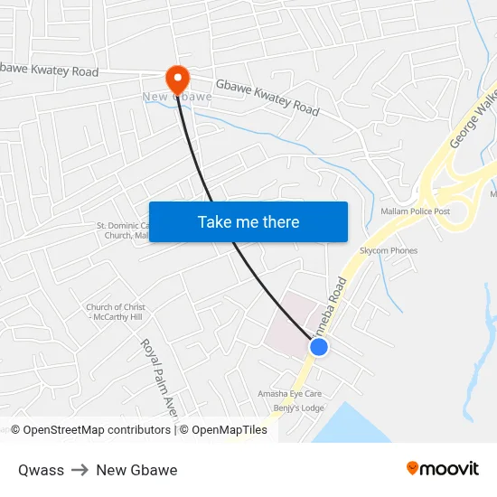 Qwass to New Gbawe map