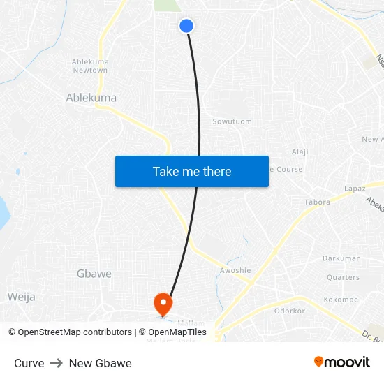 Curve to New Gbawe map