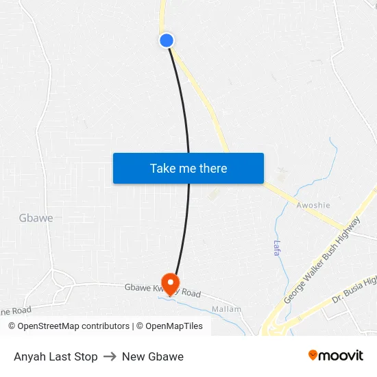 Anyah Last Stop to New Gbawe map
