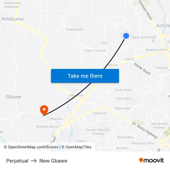 Perpetual to New Gbawe map