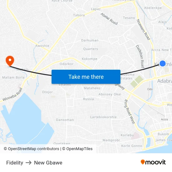 Fidelity to New Gbawe map