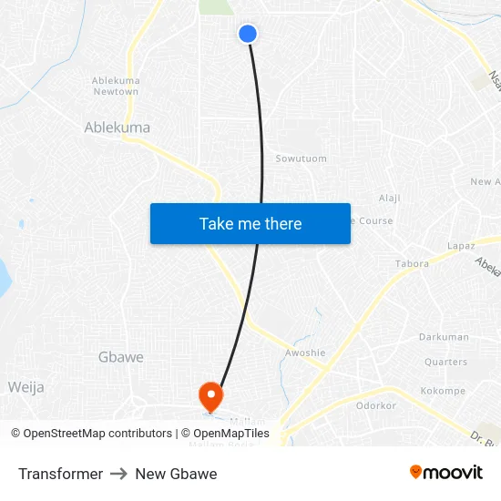 Transformer to New Gbawe map