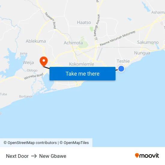 Next Door to New Gbawe map