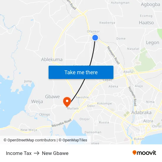 Income Tax to New Gbawe map
