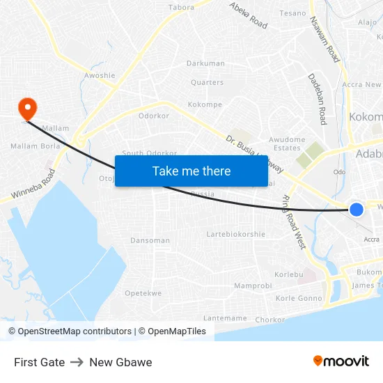First Gate to New Gbawe map