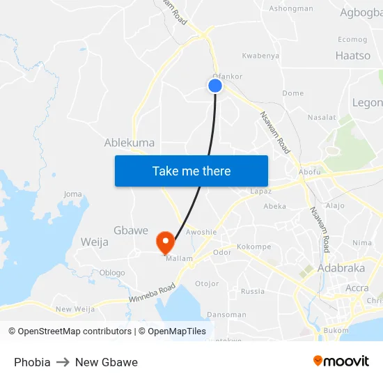 Phobia to New Gbawe map