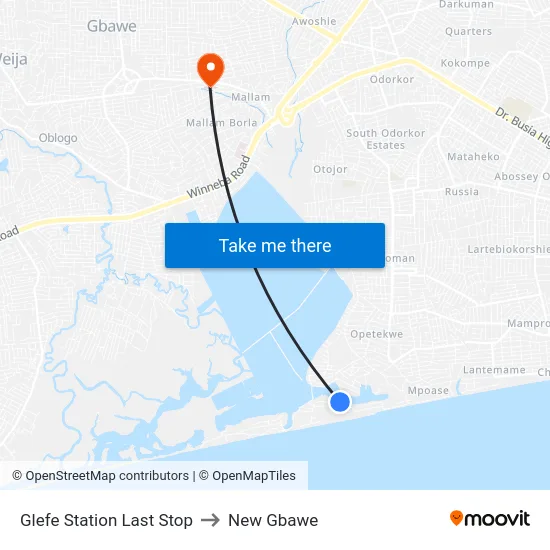 Glefe Station Last Stop to New Gbawe map