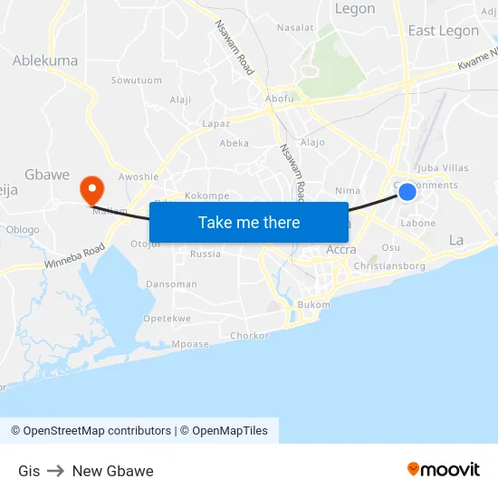 Gis to New Gbawe map