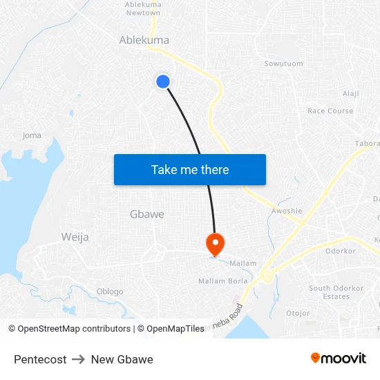 Pentecost to New Gbawe map