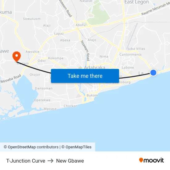 T-Junction Curve to New Gbawe map