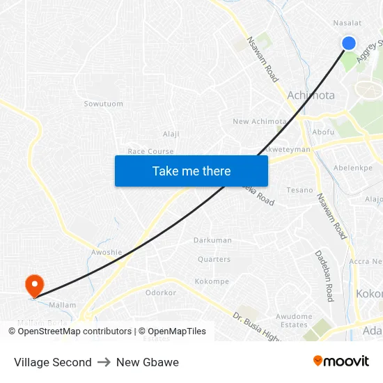 Village Second to New Gbawe map