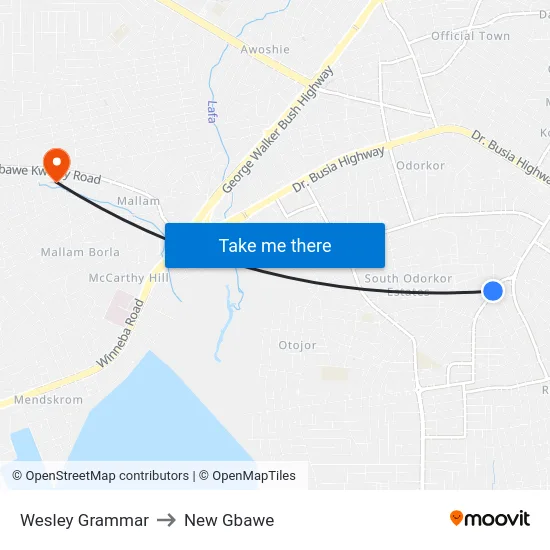 Wesley Grammar to New Gbawe map