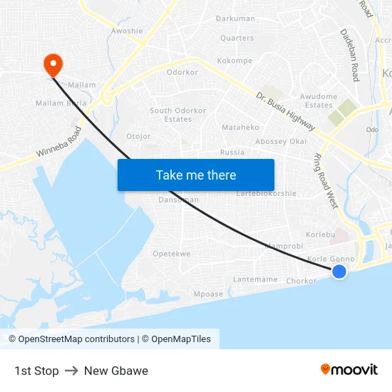 1st Stop to New Gbawe map