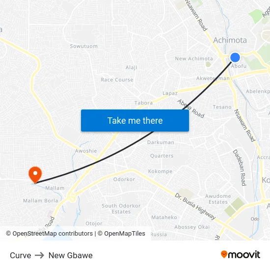 Curve to New Gbawe map