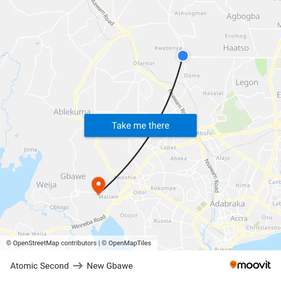 Atomic Second to New Gbawe map